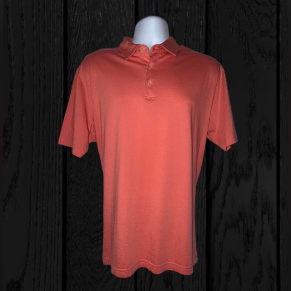 Peter Millar Polo Shirt Solid Aqua MF20K80CS (Orange) Cotton Men''s Size - Large - Picture 1 of 10
